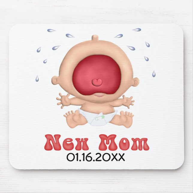 Bawling Baby - Junge Mutter - Anpassen Mousepad (Vorne)