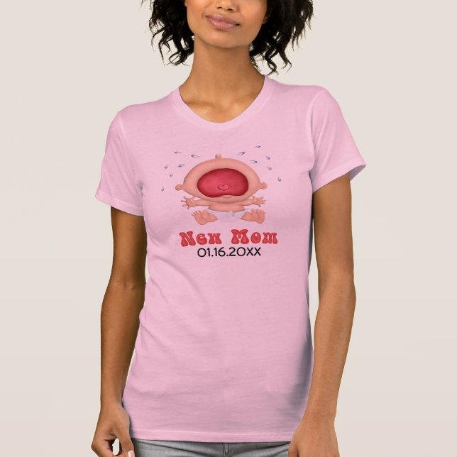 Bawling Baby - Junge Mutter - Anpassen T-Shirt (Vorderseite)