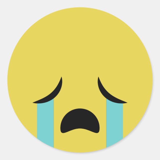 Bawling Emoji Runder Aufkleber (Vorderseite)