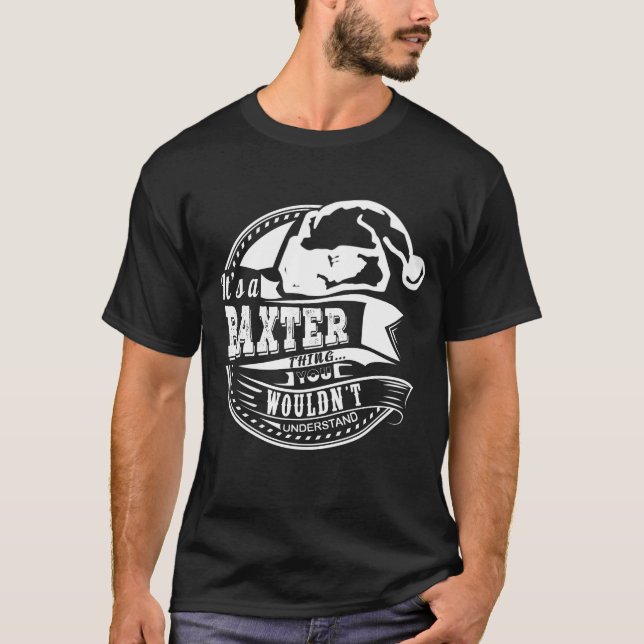 Baxter-Hat-Xmas Personalisierter Name T-Shirt (Vorderseite)