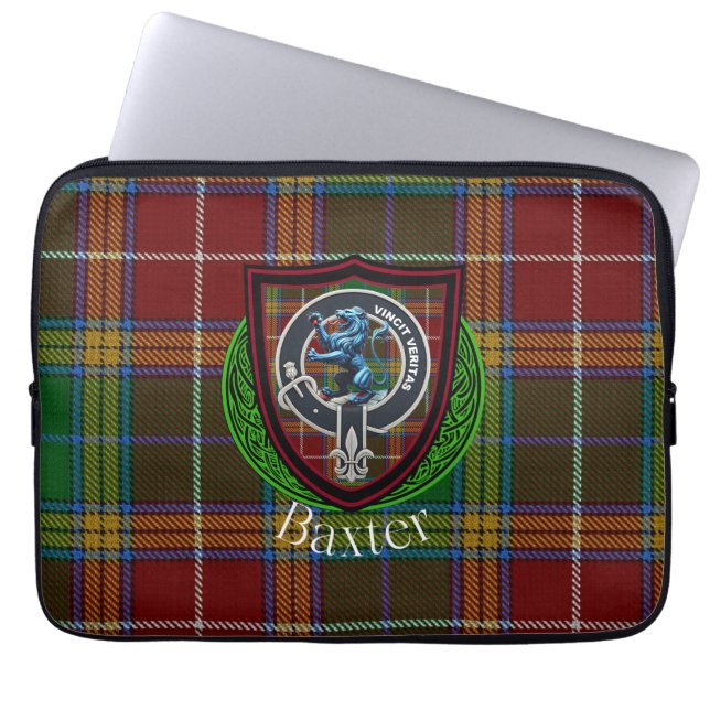 Baxter-Schottischer-Clan-Tartan und -Wappen  Laptopschutzhülle (Vorderseite)
