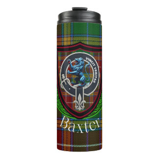 Baxter-Schottischer-Clan-Tartan & -Wappen Thermosbecher