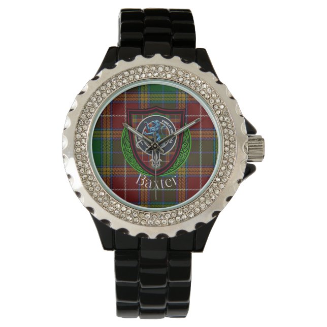 Baxter Scottish Clan Tartan & Crest Armbanduhr (Vorderseite)
