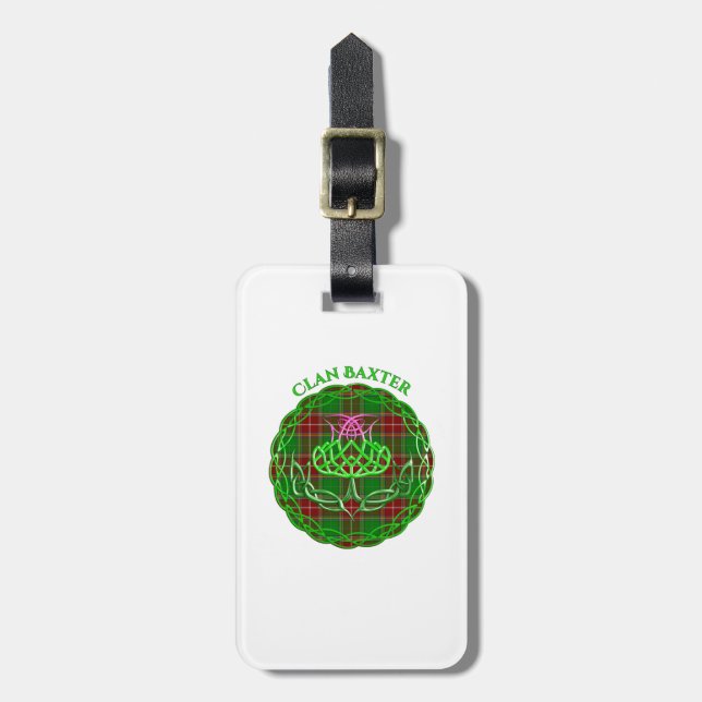 Baxter Scottish Tartan Celtic Thistle Gepäckanhänger (Vorderseite vertikal)