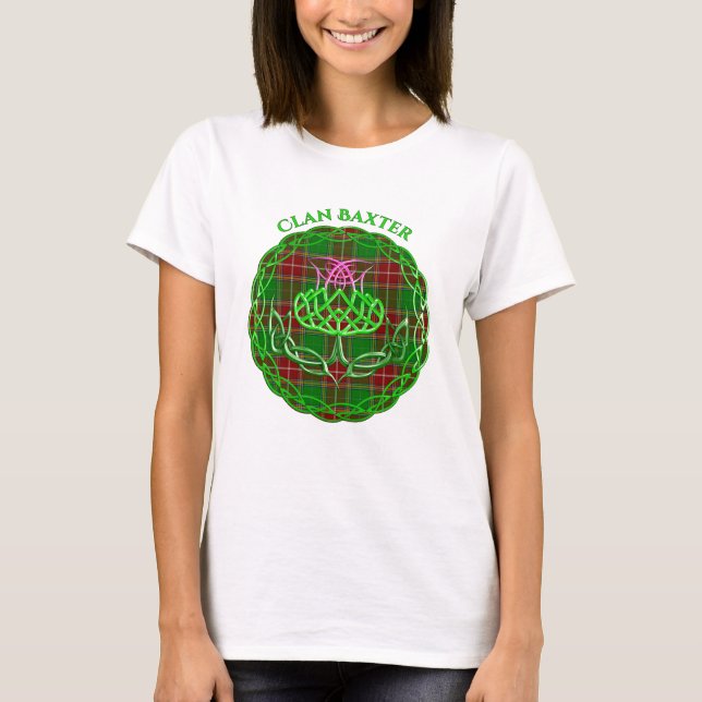 Baxter Scottish Tartan Celtic Thistle T-Shirt (Vorderseite)