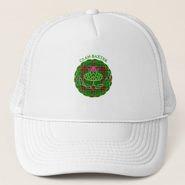 Baxter Scottish Tartan Celtic Thistle Truckerkappe (Vorderseite)