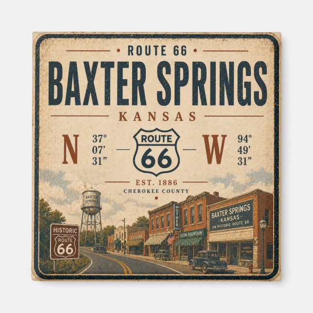 Baxter Springs Highway Heritage Tribute Magnet (Vorne)
