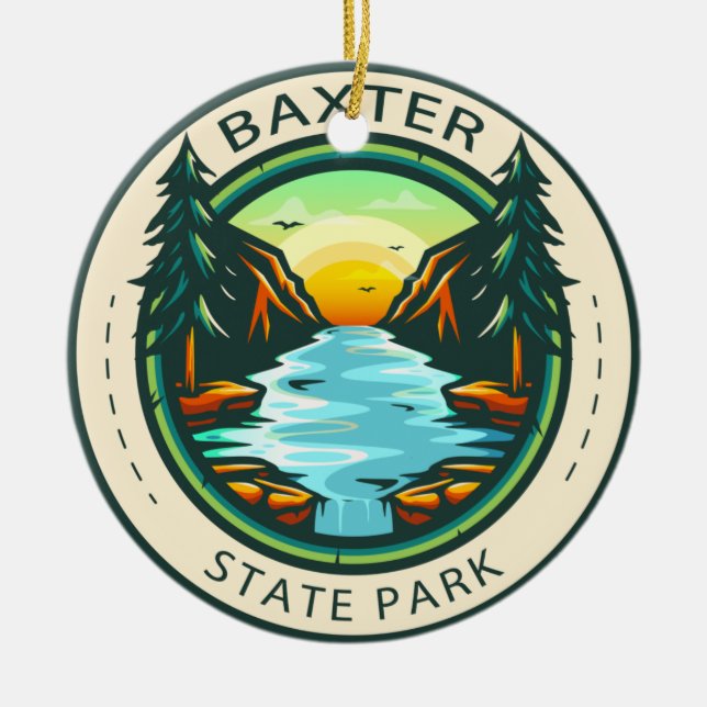 Baxter Staat Park Maine Abzeichen Keramik Ornament (Vorne)
