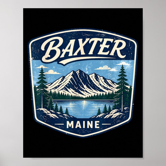 Baxter State Park Maine Bergwandern Camping Poster (Vorne)