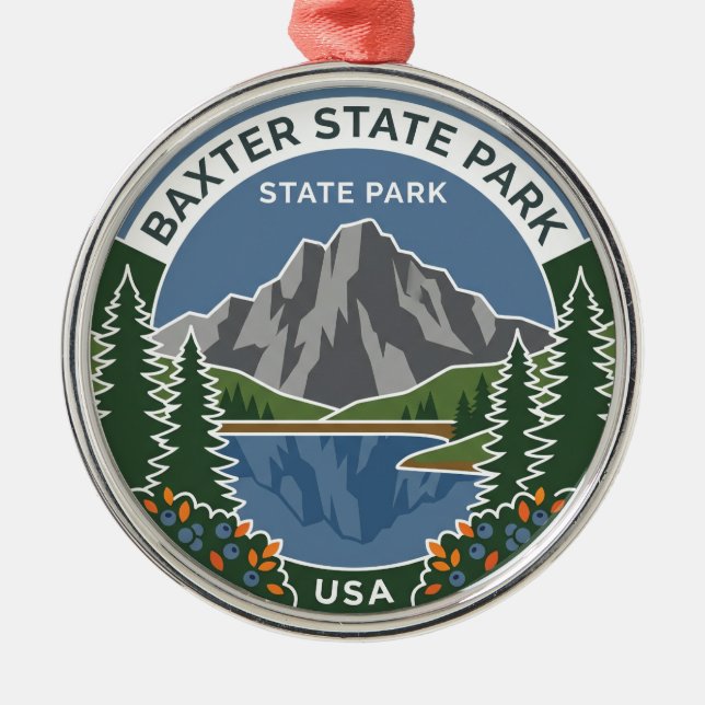 Baxter State Park Maine Ornament Aus Metall (Vorne)