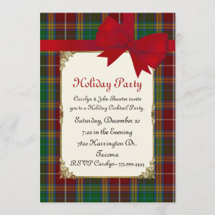 Baxter Tartan Karierte Custom Holiday Party Einladung