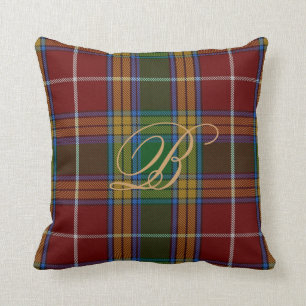 Baxtertartan-Monogramm-Kissen Kissen