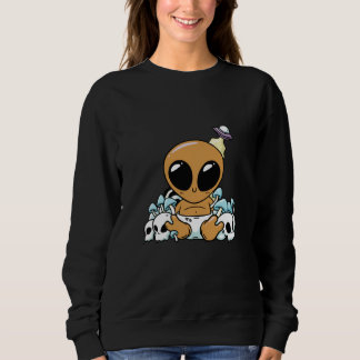 bay alien space aliens cute ufo sweatshirt