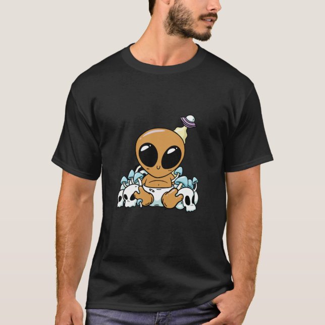 bay alien space aliens cute ufo T-Shirt (Vorderseite)