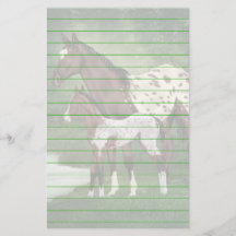 Bay and White Appaloosa Mare and Foal Print