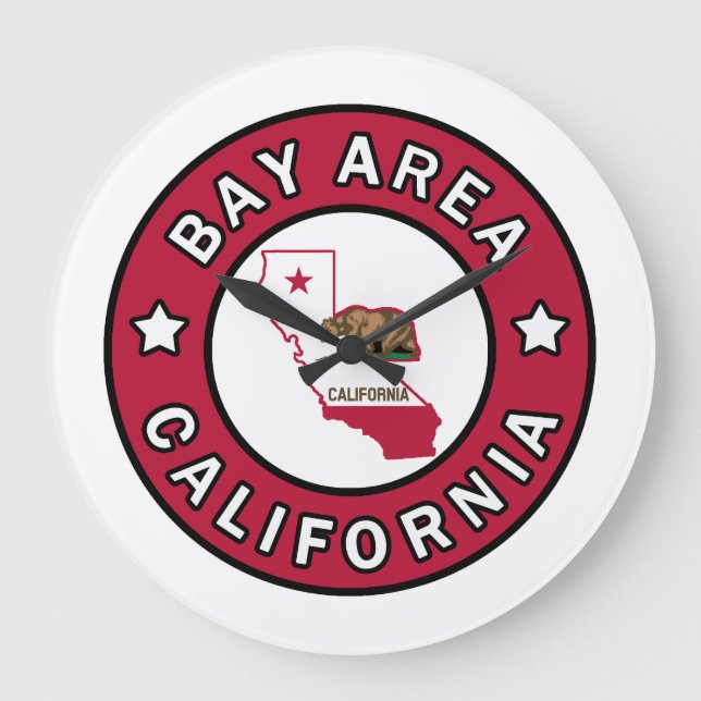 Bay Area California Große Wanduhr (Vorderseite)