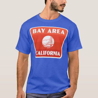 Bay Area California Retro Abzeichen Red T-Shirt