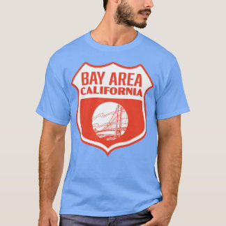 Bay Area California Retro Shield White T-Shirt