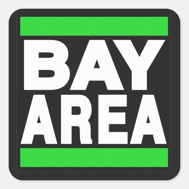 Bay Area Green Quadratischer Aufkleber (Vorderseite)