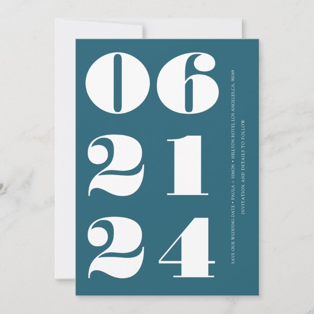 Bay Blue ist sauber, modern und minimalistisch Einladung (Vorderseite)