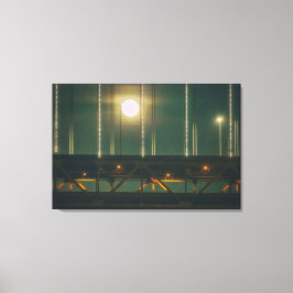 Bay Bridge bei Nacht mit Vollmond Leinwanddruck