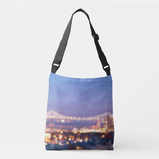 Bay Bridge Glow San Francisco Foto Bag Tragetaschen Mit Langen Trägern (Vorderseite)
