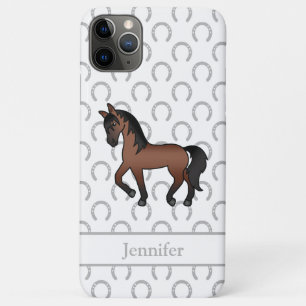 Bay Brown Trotting Horse Niedlicher Cartoon Illust Case-Mate iPhone Hülle