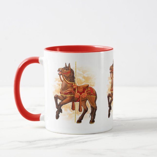 Bay Carousel Horse Tasse (Links)