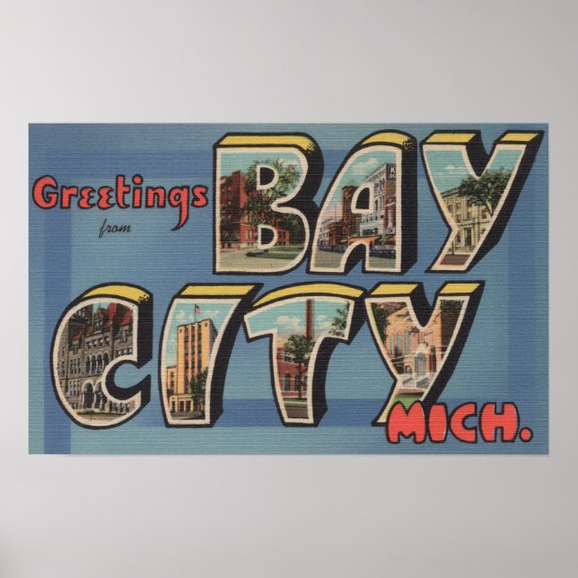 Bay City, Michigan - Große Buchstabenszenen 2 Poster (Vorne)