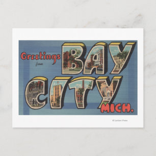 Bay City, Michigan - Große Buchstabenszenen Postkarte