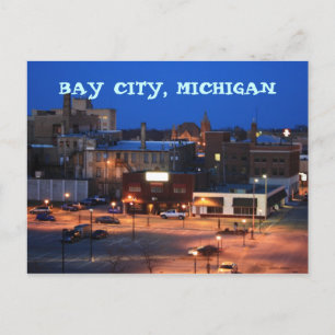 BAY CITY, MICHIGAN POST CARD POST CARD DOWNTOWNWN POSTKARTE