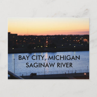 BAY CITY, MICHIGAN SAGINAW RIVER POST CARD POSTKARTE