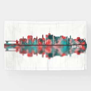Bay City Michigan Skyline Banner