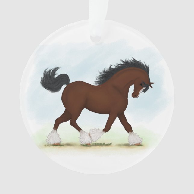 Bay Clydesdale Horse Ornament (Vorderseite)