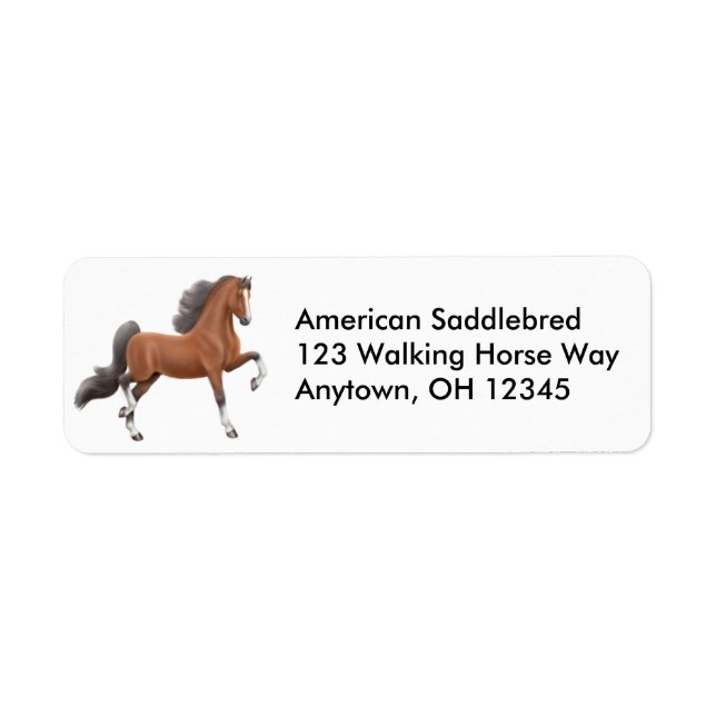 Bay Gaited Horse Label (Vorne)