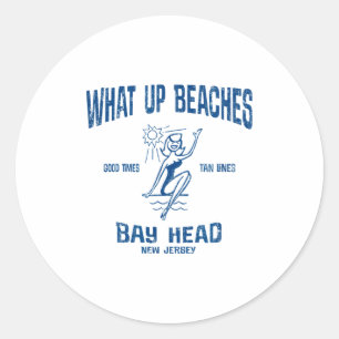 Bay Head New Jersey Nj Lustiges Vintage-Strand-T-S Runder Aufkleber