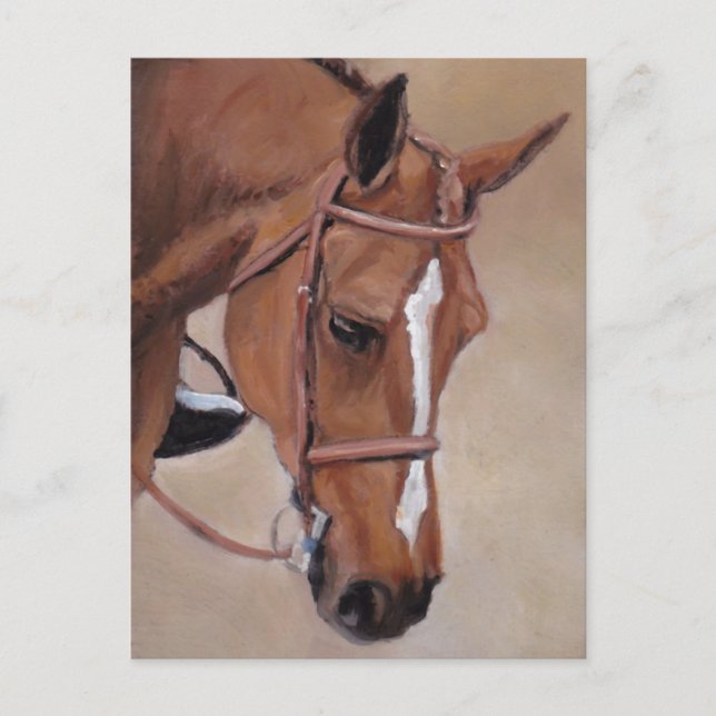 Bay Horse Animal Art Postcard Postkarte (Vorderseite)