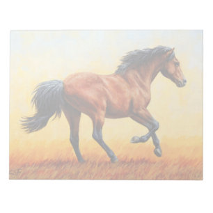 Bay Horse Galloping Notizblock