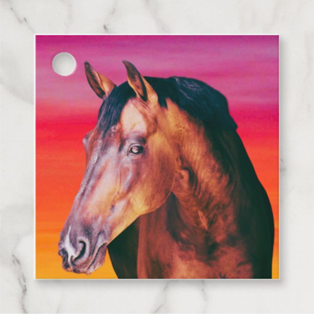 Bay Horse Gradient Geschenkanhänger (Vorderseite)