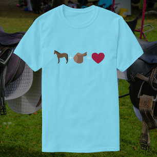 Bay Horse + Sattel = Herz Niedliche Reittiere T-Shirt