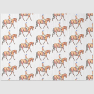 Bay Horse Trotting Dressage Seidenpapier