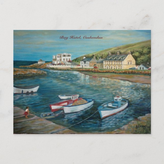 Bay Hotel Cushendun Ölgemälde von Joanne Casey - Postkarte (Vorderseite)
