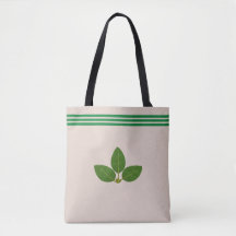 Bay Leaf Pflanze auf Green & Beige Tote Bag