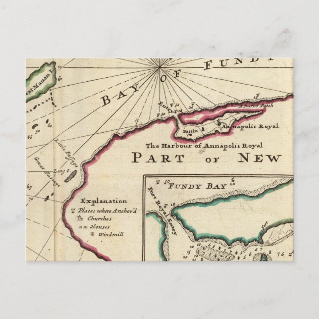 Bay of Fundy und Hafen von Annapolis Royal Postkarte (Vorderseite)