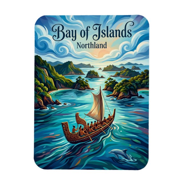 Bay of Islands Neuseeland Magnet (Vertikal)