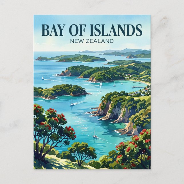 Bay of Islands Neuseeland Postkarte (Vorderseite)