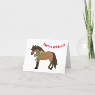 Bay Pony Christmas Card Dankeskarte