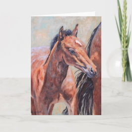 Bay Roan Foal Jeder Anlass Grußkarte Karte