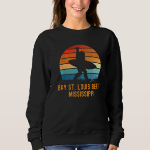 Bay St Louis Beach Mississippi Sasquatch Souvenir Sweatshirt
