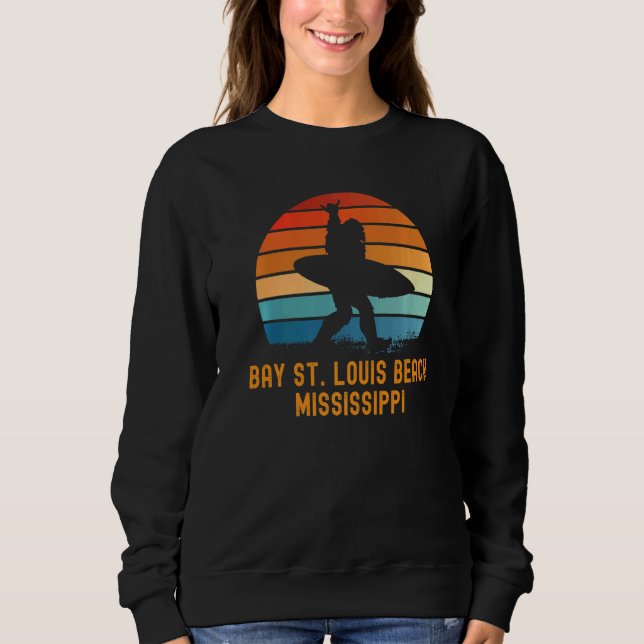 Bay St Louis Beach Mississippi Sasquatch Souvenir Sweatshirt (Vorderseite)
